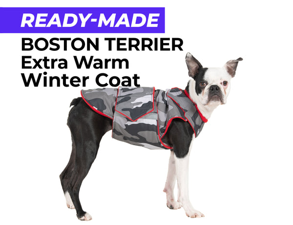 BOSTON TERRIER EXTRA WARM WINTER COAT - READY-MADE